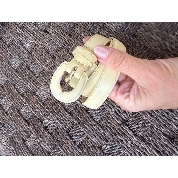 Vintage Pale Butter Yellow Skinny Belt (Soft Italian Café Girl) - Picture 5 of 5